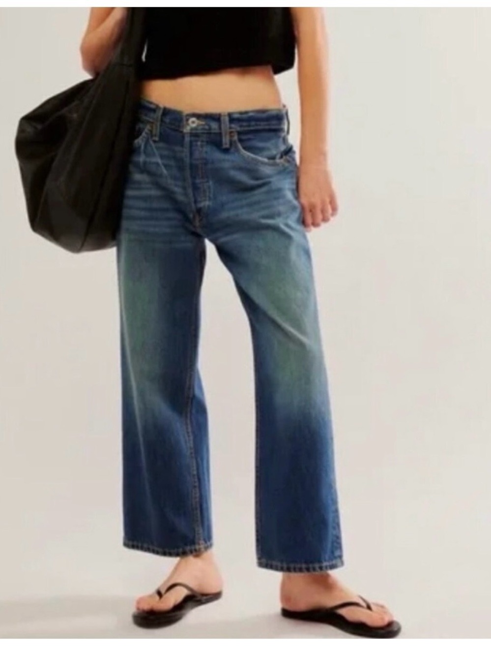 RE/DONE Classic Loose Crop Women's Jeans in Medium Blue